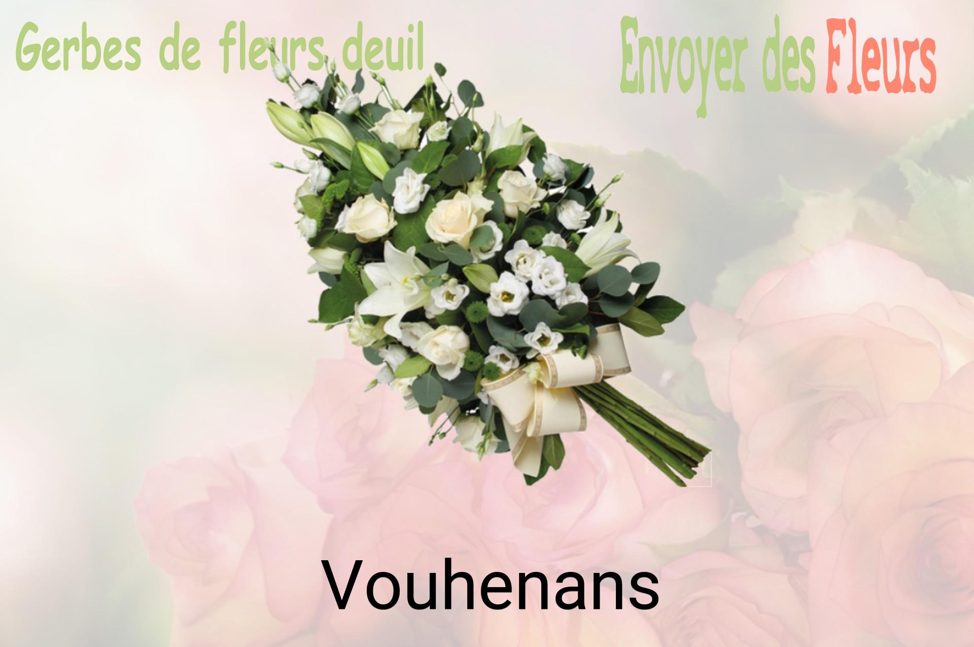 Gerbe de fleurs de deuil livrée à Vouhenans